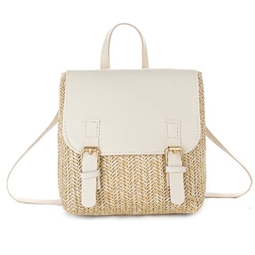 Damen Fashion Umhängetasche Mädchen Kleine Rucksack Vintage Casual Holiday Daypack Frauen Stroh Für Urlaub Elegant Für Frauen Strand Stroh Einkaufsbeutel Damen Fashion Umhängetasche Mädchen Kleine Rucksack Vintage Casual Holiday Daypack Frauen Stroh Für Urlaub Elegant Für Frauen Strand Stroh Einkaufsbeutel von BUBEFSKD