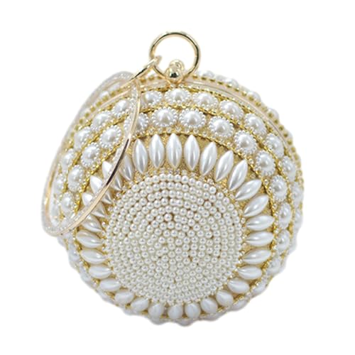 Damenabendkupplung Ball Form Handtasche Runde Hochzeitstasche Perlen Geldbeutel Für Hochzeitskette Charm Clutch von BUBEFSKD