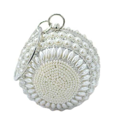 Damenabendkupplung Ball Form Handtasche Runde Hochzeitstasche Perlen Geldbeutel Für Hochzeitskette Charm Clutch von BUBEFSKD