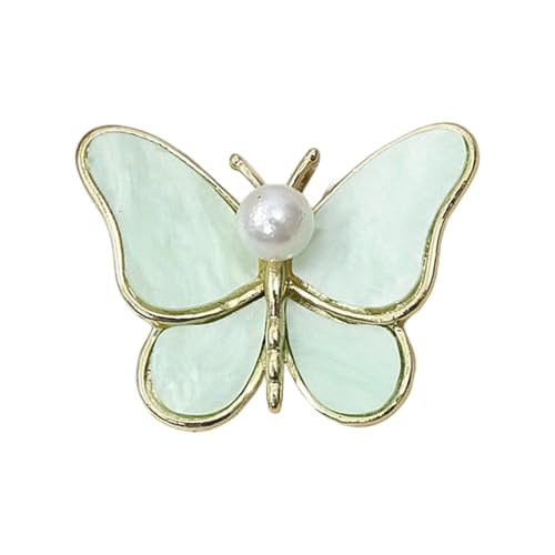 Delicate Butterfly Form Brosche Mit Perlen Detail Robuster Verschluss Tragbarer Metalllegierung Mode Pin Elegante Schmetterlingsbrosche von BUBEFSKD