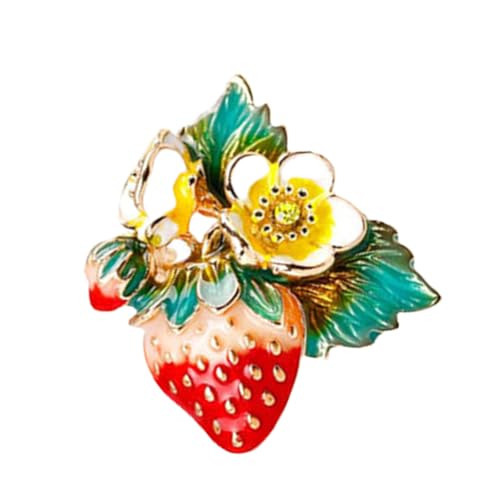 Einzigartige Strasssteine ​​Erdbeerbroschen Stecknadel Delikat von BUBEFSKD