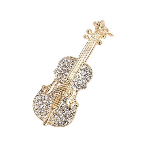 Elegant Vintage Violin Brosche Musikinstrument Schmuck Accessoire Für Trendige Frauen Männer Legierung Ressensteine ​​Geschenke Alloy Musik von BUBEFSKD