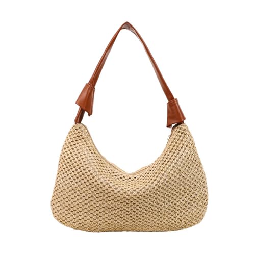 Elegante Gewebte Top Tasche Für Reisende Zwei Wege Design Fashion Handtasche Komfortable Gurt Beach Essential Strohstrandtasche von BUBEFSKD