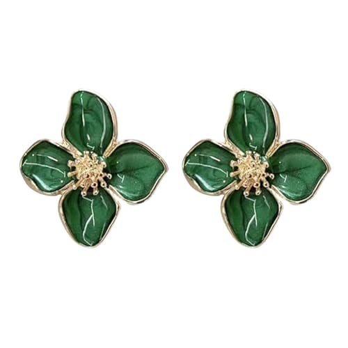 Elegante Hibiscus Designs Ohrringe Für Frauen Romantik Koreanische Stile Vintage Charm Fashion Schmuck Accessoire Alltag Casual Ohrringe von BUBEFSKD