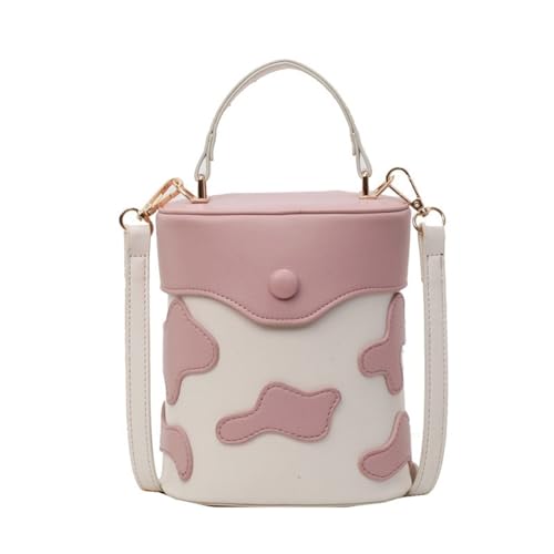 Elegante PU Leder Schulter Crossbody Bodendasche Kontrastfarbe Milchmuster Funktionelle Handtasche Für Alltägliche Tragekontrastfarben von BUBEFSKD