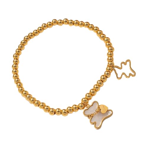 Elegantes Frauenarmband Mit Hohlausliegendem Kleinen Bären Und Perlen Jugendlichen Perlenzubehör Für Partys Little Bear von BUBEFSKD