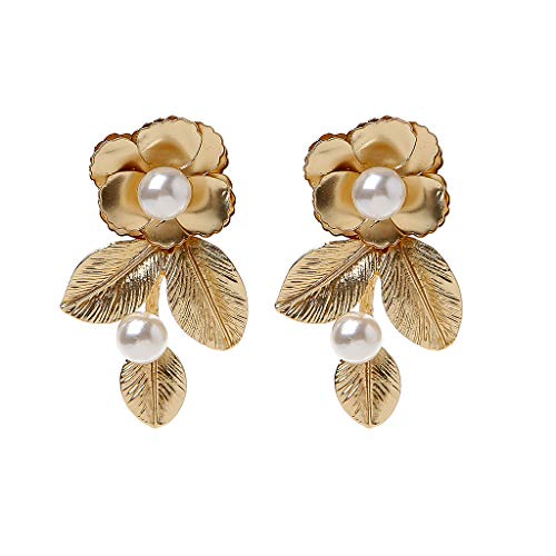 Exquisite Königliche Ohrringe Gold Ton Perlenblatt Hochzeit Brautschmuck Ohrringpfosten Geschenke Drop Exquisite Königliche Ohrringe Gold Ton Perlenblatt Hochzeit Brautschmuck Ohrringpfosten Geschenke Drop von BUBEFSKD