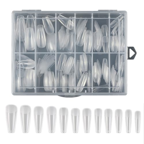 Falsche Nägel Künstliche Acrylmatte Vollbedeckung Tipps 240pcs Falsche Maniküre Kits Für Frauen Mädchen Vollbedeckung Nagel Tipps von BUBEFSKD