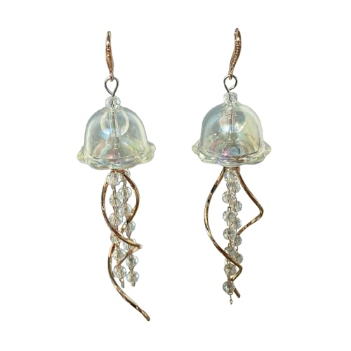 Fashion Quallen Quasten Drop Ohrringe Temperament Dangle Elegant Anhänger Ohrring Party Schmuck Charme Ohrring Drop Schmuck Accessoires Party von BUBEFSKD