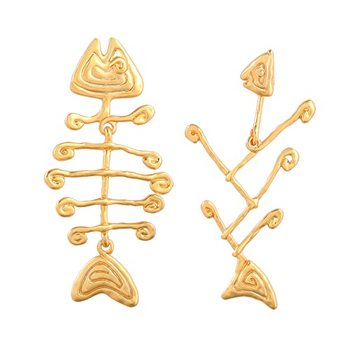Fischknochenohrohrringe Mode Piercing Einfache Asymmetrische Ohrstolzen Temperament Schmuck Geschenk Für Frauen Mädchen Fischknochen Baumle von BUBEFSKD
