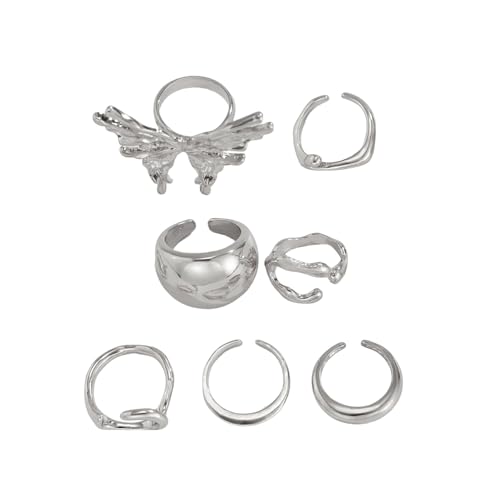 Flüssige Lavaed Butterfly Rings Set 7 Stücke Trendy Elegante Stile Schmuckzubehör Dekoration Für Frauen Täglich Verwenden Individuelle Stilringe Flüssige Lavaed Butterfly Rings Set 7 Stücke Trendy Elegante Stile Schmuckzubehör Dekoration Für Frauen Täglich Verwenden Individuelle Stilringe von BUBEFSKD