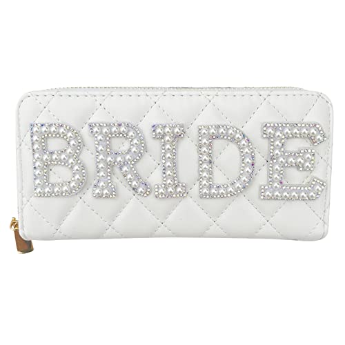 Frauen Lang Geldbörse Braut Kartenmünzen Geldbörsen PU Lederwechsel Taschenkarte Hochzeitsfeier Geschenk Tragbare Reiseballetaschen Leder Armband Brieftaschen Für Frauen von BUBEFSKD