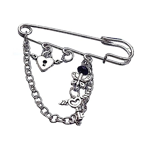 Fünf Punkte Stern Abzeichen Pin Herzförmige Keylock/Doppelkette Brosche Punk Sneaker Schuhe Dekorationen Anzug Anzug Pin Runde Perlen Brosche Fünf Punkte Stern Abzeichen Pin Herzförmige Keylock/Doppelkette Brosche Punk Sneaker Schuhe Dekorationen Anzug Anzug Pin Runde Perlen Brosche von BUBEFSKD