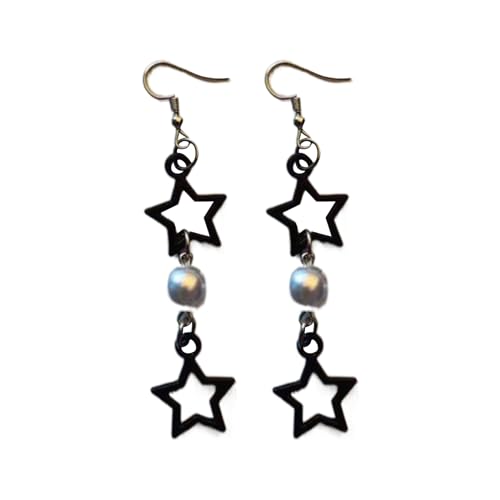 Fünf Spitze Star Dangle Ohrringe Hollow Muster Pentagramme Ohranhänger Punk Accessoire Für Fashion Forward Ladies Party Ohrringe Schmuck von BUBEFSKD