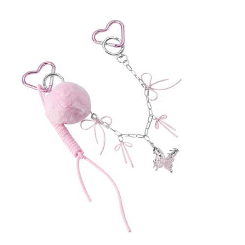 Geflochtene Seilschlüsselinhaber Schöne Herzschlüsselringe Bögen Keychain Autoschlüsselringe Plüsch Pompoms Bag Charme Für Dekoration Herz Keychain Bögen Auto Keyrings Ornamente Handtasche Pendant von BUBEFSKD