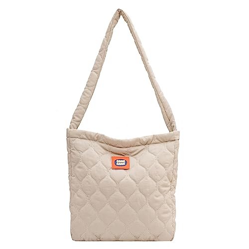 Gesteppte Umhängetasche Grenzkapazität Taschen Frauen Nylon Tasche Fashion Casual Reisetaschen Rhombus Muster Handtaschen Stilvoller Student Rucksack von BUBEFSKD