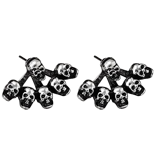 Gothic Skeleton Ohrringe Für Frauen Mädchen Hip Hop Ohrschstene Punk Unisex Schädel Formringe Party Schmuck Accessoires Schädel Studs Für Frauen von BUBEFSKD
