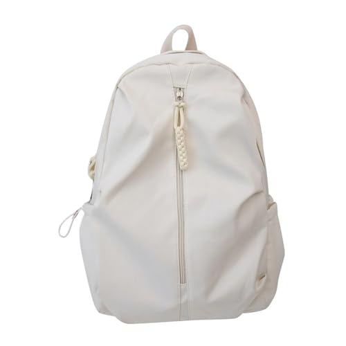 Großer Kapazität Nylon Rucksack Einfacher Fester Farb Reisetasche Frauen Herren Buchstudent Reißverschluss School School Rucksack von BUBEFSKD