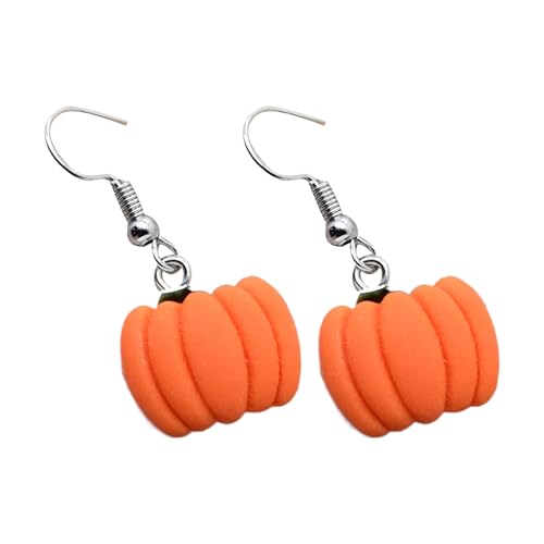 Halloween Harzohrringe Süße Kürbiskatze Einfacher Drop Statement Schmuck Für Frauen Mädchen Katze Dangle Ohrringe von BUBEFSKD