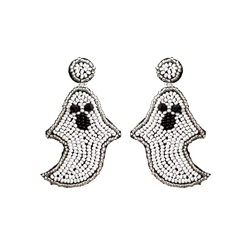 Halloween Ohrringe Für Frauen Handgewebtes Geisterperlen Dangle Statement Ohrring Holiday Juwely Geschenk Halloween Für Frauen von BUBEFSKD