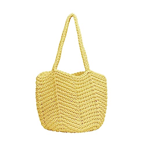 Hohle Sommerbag Fashion Ladies Handtasche Große Kapazität Schulter Urlaub Stricker Vintage Tasche Schultertotte von BUBEFSKD