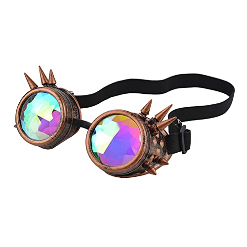 Kaleidoskop Brille Frauen Retro Festival Runde Sonnenbrille Männer Nagel Holographisches Mosaik Für Sonnenparty Copl Schwimmbrillen Für Kinder Wettbewerbsfähige Schwimmen Anti Nebel Steampunk von BUBEFSKD