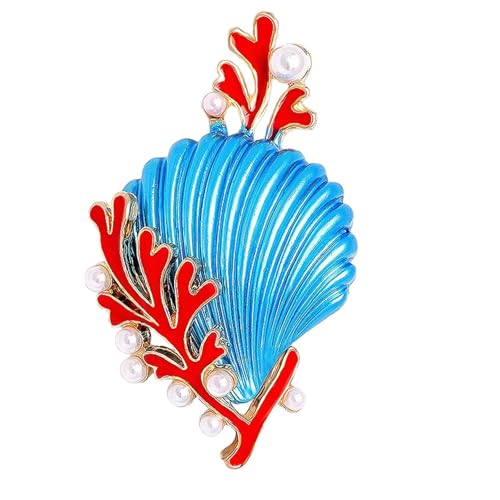 Korallenschalenbrosche Kombination Perlen Und Tropfenglasurtechniken Emaelled Finish Revers Badge Perlen Zubehör Korallenschalenanweisung Pin Zubehör von BUBEFSKD