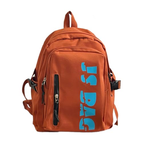 Koreanisch Briefe Solid Color School Tasche Mit Großer Kapazität Nylon Rucksack Studentenbuchbeutel Daypack Für Frauen Herren Multifunktionaler Rucksack von BUBEFSKD