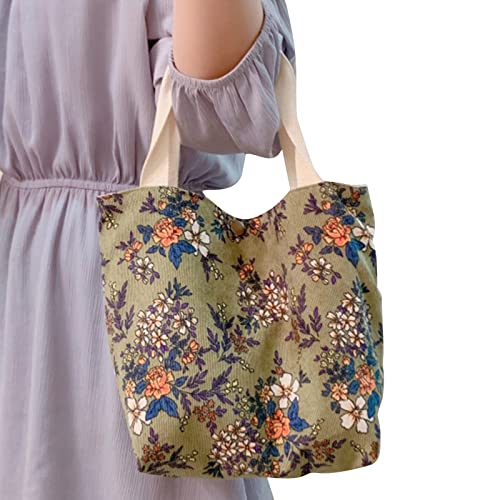 Ladies Tote Bag Flower Print Cordtasche Handtasche Fashion Beach Shopper Organizer Frau Lässige Kleine Beutel Lady Tote von BUBEFSKD
