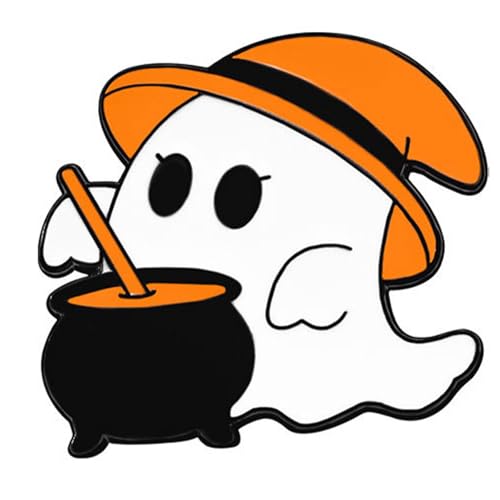 Lustige Weiße Gespenster Cartoon Legierung Pin Halloween Partys Zubehör Geschenk Für Erwachsene Kinder Cartoon Specter Pin von BUBEFSKD