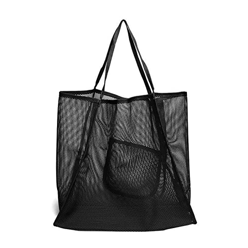 Mädchen Solid Color Umhängetasche Frauen All Matching Mesh Tote Wiederverwendbare Lässige Handtasche Unterarm Für Tägliche Holof Out Mädchen Große Kapazität Schulter Schuldtasche Casual von BUBEFSKD