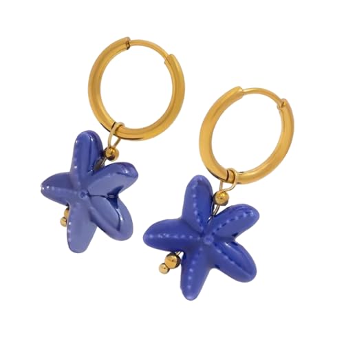 Marine Ceramic Seesterne Hangle Ohrringe Handgefertigt von BUBEFSKD