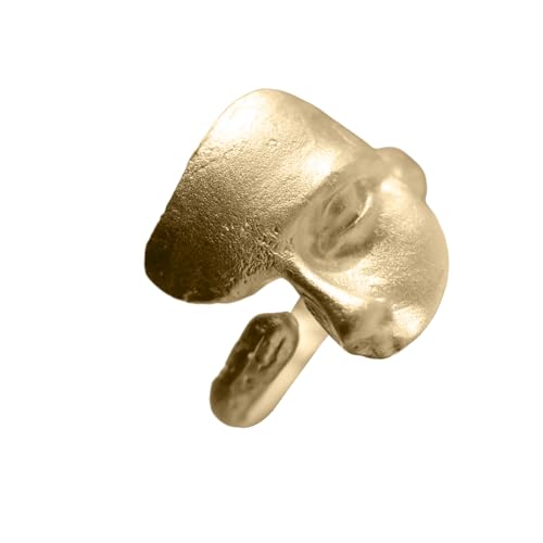 Maskenform Ringe Unisex Paar Modestand Metalltextur Fingerschmuck Für Tägliche Burnierte Texturringe Verstellbar von BUBEFSKD