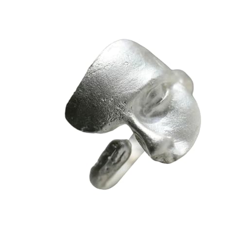 Maskenform Ringe Unisex Paar Modestand Metalltextur Fingerschmuck Für Tägliche Burnierte Texturringe Verstellbar von BUBEFSKD
