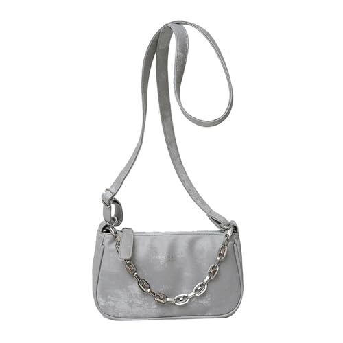 Metallketten Umhängetasche Für Frauen PU Leeer Solid Color Small Crossbody Geldbörse Achselhöhle Für Ungezwungene Party PU Leder Ketten Umhängetasche von BUBEFSKD