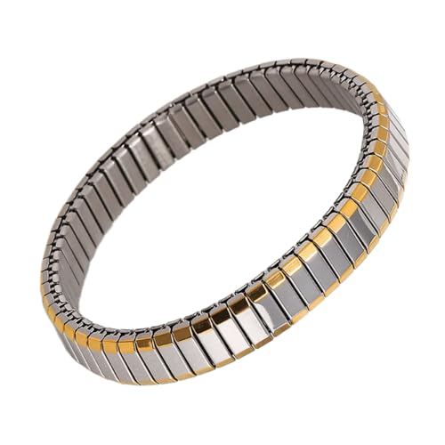 BUBEFSKD Mode Armband Mit Verzierung Robuster Edelstahlarmband Elegantes Elastisches Armband Für Tägliche Verschleißdaten Modezubehör von BUBEFSKD