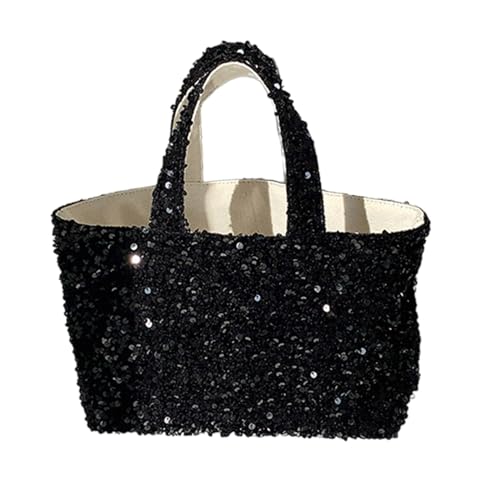 Mode Große Kapazität Glitzer Handtasche Sparkling Pailletten Solid Color Shopper Tote Tasche Für Frauenpartys Und Versammlungen Trendige Frauentasche von BUBEFSKD