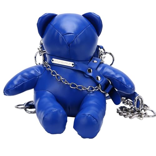 Mode Kleine Crossbody Tasche Mit Weicher Innerer Futter PU Leder Niedliche Bärenform Telefon Geldbeutel Schulterhandtasche Mit Ketten Schultergurt Mobiltasche von BUBEFSKD