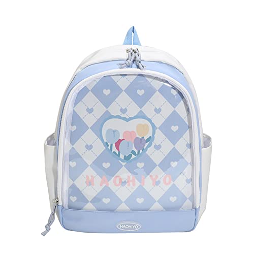 Mode Women Rucksack Transparent Girl College Schultasche Buchbag Für Teenager Reiseöketaschen Student von BUBEFSKD
