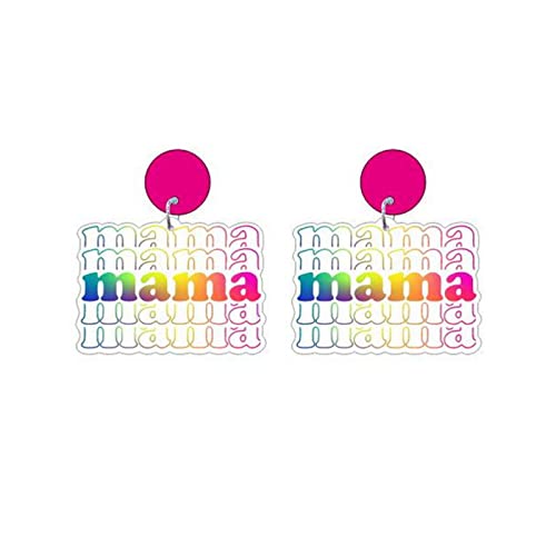 Muttertagserie Drop Ohrring Dangle Ohrringe Acrylmaterial Pendellöder Ohrschmuck Für Frauen Girl Party Geschenk Mutter Dangle von BUBEFSKD