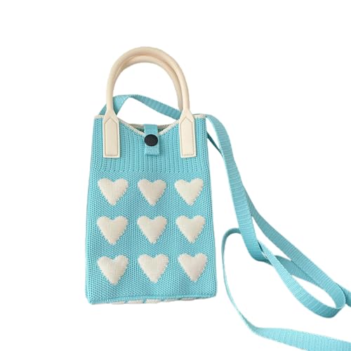 Niedliche Häkelgestrickte Tasche Lady Geldbörse Fashion Schulter Crossbody Phone Mit Herzmuster Für Mädchen Frauen Koreanischer Stil Einzigartiges Design von BUBEFSKD