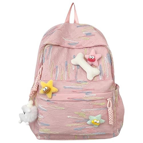 Nylon Daypack Mit Großer Kapazität Für Modedamen Teen Girls Vielseitige Schultasche Korean Süße Bunte Streifen Rucksack Casual Daypack Nylon Daypack Mit Großer Kapazität Für Modedamen Teen Girls Vielseitige Schultasche Korean Süße Bunte Streifen Rucksack Casual Daypack von BUBEFSKD