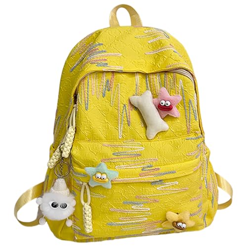 Nylon Daypack Mit Großer Kapazität Für Modedamen Teen Girls Vielseitige Schultasche Korean Süße Bunte Streifen Rucksack Casual Daypack Nylon Daypack Mit Großer Kapazität Für Modedamen Teen Girls Vielseitige Schultasche Korean Süße Bunte Streifen Rucksack Casual Daypack von BUBEFSKD