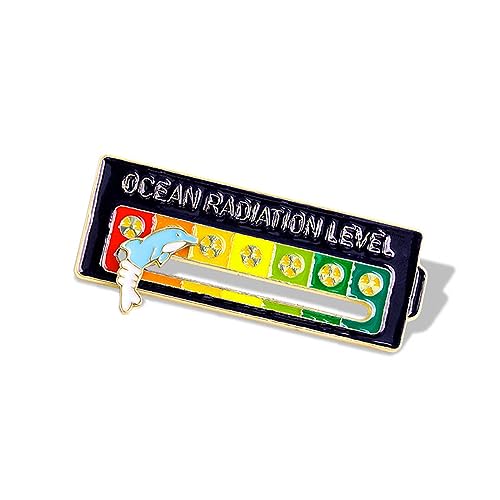 Ozeanstrahlungsstufe Slider Broschen Emaille Pin Bewegbarer Delphin Reversumweltbewusstsein Brosche Abzeichen Jüdisch Kreatives Design Ozeanbrooch Brosche Accessoire Verschmutzung Bewusstsein von BUBEFSKD
