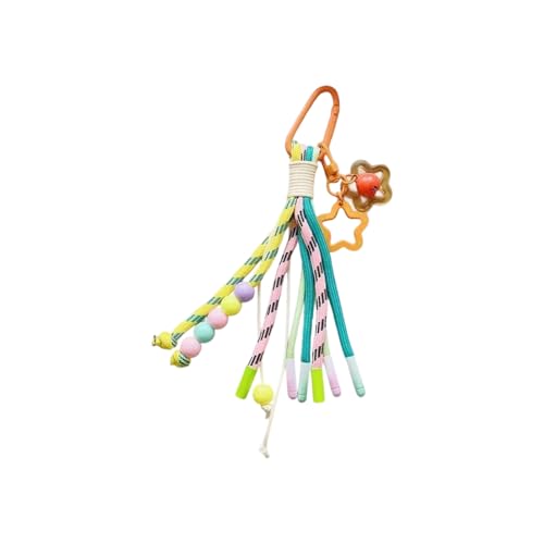 Passen Leuchtend Gewebter Kabel Schlüsselanhänger Ehepaar Geschenktüte Anhänger Abs Carabiner Clips Für Rucksäcke Buntes Paar Keychains von BUBEFSKD