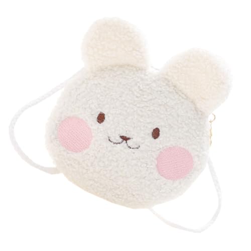 Plüsch Crossbody Bag Cartoon Handtasche Mit Reißverschlüssen Coin Wallet Geldbeutel Schulterbeutel Zubehör Geld Plüsch Crossbody Tasche von BUBEFSKD
