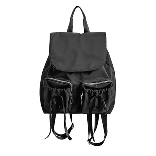 Schulstudentin Große Kapazität Nylon Rucksack Süßer Bowknot Geraumigtes Doppelpockets School Bag Daypack Für Frauen Verstellbare Träger Rucksack von BUBEFSKD