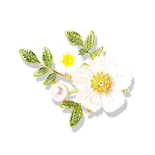 Stilvolle Strasssteine ​​Perlen Blumenförmige Stecknadel Für Frauen Outfits Blumenbrosche Vielseitige Kleidermantel Schmuck Zubehör Geschenk Bereit Pin von BUBEFSKD