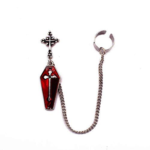 Stylish Girl Boy Ohrkette Ohrring Fashion Red Spinne Für Cross Ohr Clip Party Business School Travel Dating Shoppin Ringe Set Männer von BUBEFSKD