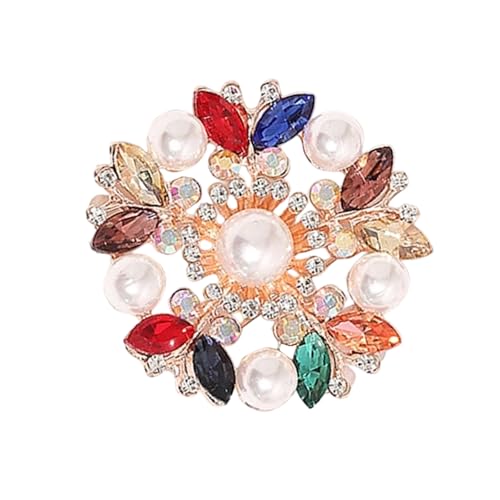 Stylish Korean Design Flower Brosche Mit Funkelnden Zirkonsteinen Vielseitiger Schalclip Für Outfits Accessoires Geschenk Ready Ready Pearls Brosche Für Outfits von BUBEFSKD